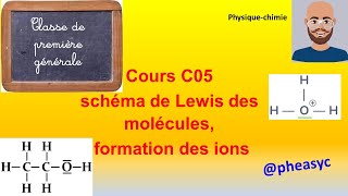 C05 cours schéma de Lewis des molécules formation des ions première spécialité chimie [upl. by Annid]