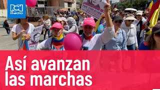 Así avanzan las marchas en contra del Gobierno Petro [upl. by Michiko111]