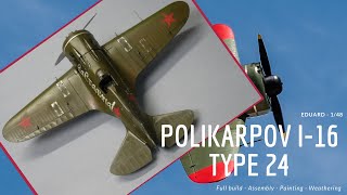 Polikarpov I16 type 24  148  Eduard  full build [upl. by Gnim]