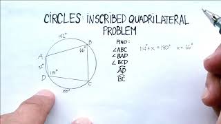 Circles Inscribed Quadrilateral Example Three [upl. by Ataynek]