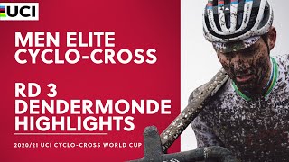 Round 3  Men Elite Highlights  202021 UCI Cyclocross World Cup  Dendermonde [upl. by Ayatal]