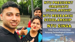 NTU President Graduate Scholarship  NTU Research Scholarship  SINGA Scholarship [upl. by Rosena]