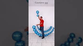 ARCO DE GLOBOS 🤩👍 Gustavo gg arcodeglobos globosdecoracion diy cartoon balloon [upl. by Angel]