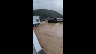 🔴JAPAN  roads and homes flooded in Wajima Ishikawa after heavy rainfall [upl. by Sices]