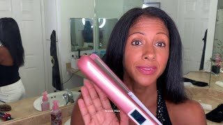 Best Flat Iron Ever Review of Kipozi Titanium Plates Flat Iron [upl. by Releyks]