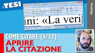 Aprire la citazione Come citare nella Tesi 412 [upl. by Morey]