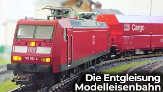 Die Modellbahn  Güterzug Entgleisung amp Anlagenrundschau mit viel Zugverkehr  Sonderfahrten der E69 [upl. by Eluk]