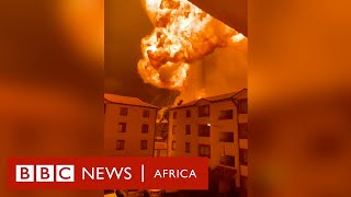 The moment a huge gas explosion hit Nairobi  BBC Africa [upl. by Betz]