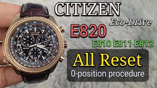 Citizen EcoDrive E820 All Reset  Calibrate 0position procedure  Works for E810 E811 E812 [upl. by Graniela]