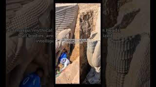 An 18ton limestone sculpture of a lamassu Museum history [upl. by Birecree]