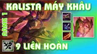 9 liên hoàn Kalista  Cuồng đao ánh sáng bắn như máy khâuRank dtcl tft [upl. by Dihgirb]