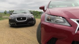 2013 Lexus GS350 vs Jaguar XF Mashup Review And the best sport luxury sedan is [upl. by Morgana]