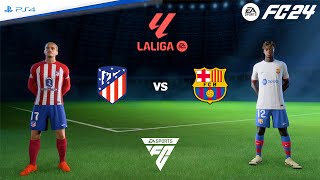 FC 24 PS4  Atlético Madrid vs Barcelona  LaLiga EA SPORTS 2425 [upl. by Furmark8]