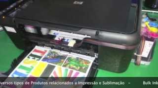 Multifuncional HP F4480 Imprimindo com Bulk Ink  SULINK [upl. by Earezed567]