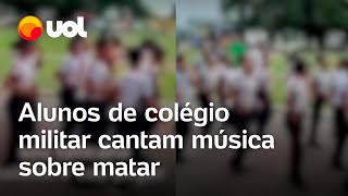 Motivados por PM alunos de colégio militar cantam música sobre matar veja o vídeo [upl. by Tilla]