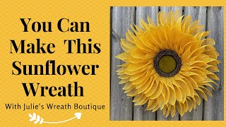 How to Make a Sunflower Wreath  Spring Wreath DIY  Wreaths for Beginners [upl. by Lien280]