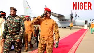 AES Summit Traore and Tchiani freely walk over 10 kilometers in the streets of Niamey in Niger [upl. by Eytteb]