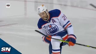 Oilers Leon Draisaitl Buries Backhander In Opening Minute vs Flames [upl. by Palumbo464]