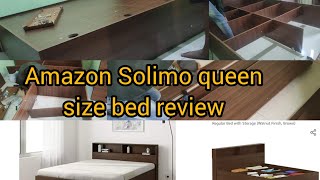 Amazon Solimo engineering wood queen size bed । Unboxing and installation and review after a month [upl. by Nnaerb]