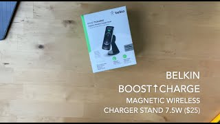 Belkin Boost Charge 75W MagSafe Wireless Charger Stand Unboxing [upl. by Gaby]