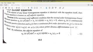 Adjoint and Self Adjoint equationMMIMAdnan Anwart [upl. by Rikahs]