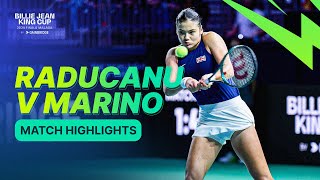 Emma Raducanu v Rebecca Marino  Great Britain v Canada 2024 Billie Jean King Cup Finals Highlights [upl. by Marder]