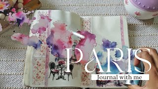 🗼 Aesthetic journaling with me 😍🌹  Paris journaling  ASMR  Scrapbooking  Satisfying [upl. by Oakes560]