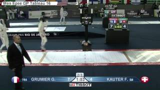 Rio 2015 ME GP T16 08 red Kauter F SUI vs Grumier G FRA [upl. by Balcke]