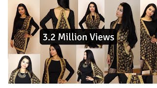 DIY Style Dupatta in 6 Different ways HD [upl. by Eednac797]