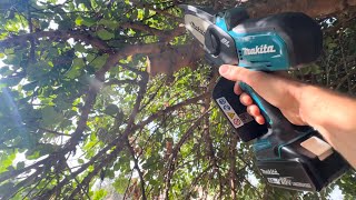 UNBOXING Y PRUEBA sierra de poda MAKITA DUC101 LXT 18V BRUSHLESS [upl. by Shurwood]