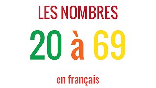 Les nombres de 20 à 69 en français fle – vocabulaire 3 [upl. by Sophy828]