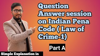 Law of Crime  I  part1 of IPC CCSU HPU MSU ICFAI MDU LPU MDU PUCUMDU lawofcrime ipc [upl. by Neela]