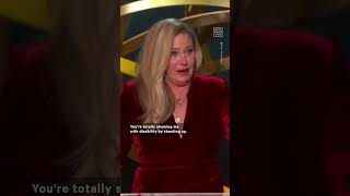 A VisiblyMoved Christina Applegate Received a Standing Ovation at Tonights Primetime Emmy Awards [upl. by Atsyrk]