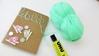 Mini Notiz Buch gestalten  Super Idee mit WOLLE  Einfach amp total niedlich  DIY Wolle Idee [upl. by Naida]