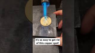 Removing a quotCopper Spotquot from a Gold Coin [upl. by Dorsey]