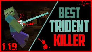 Best TRIDENT KILLER for MOB farms in Minecraft 119  Minecraft Bedrock [upl. by Adle]