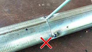 the secret to welding strong joints of thin galvanized pipes that welders rarely talk about [upl. by Aihsital]