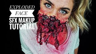 EXPLODED FACE  SFX Makeup Tutorial [upl. by Lekar]