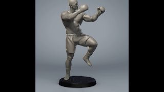 Nonsymmetrical dynamic figure sculpt from a sphere  Timelapse Male in Motion [upl. by Falda445]