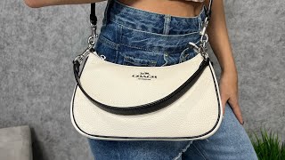 Распаковка сумки COACH Teri Shoulder Bag silverchalk black [upl. by Ariait]