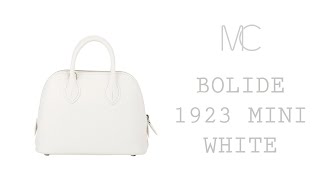 Hermes Bolide 1923 Mini Bag White Chevre Leather Palladium Hardware • MIGHTYCHIC • [upl. by Talbert]