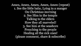 AMEN AMEN AMEN See The Little Baby Christmas Gospel Lyrics Words trending sing along song music [upl. by Laleb]