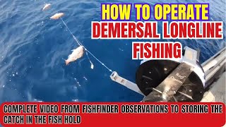 How To Operate Demersal Longline FishingComplete Steps From Fishfinder Sign To Storing The Fish [upl. by Airehtfele]