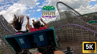 Iron Gwazi Back Row POV  Busch Gardens Tampa  5K [upl. by Ennavoj]