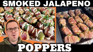 Smoked Bacon Wrapped Jalapeño Poppers Recipe [upl. by Enerod]