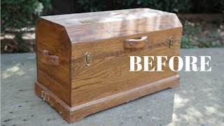 quotBEFORE and AFTERquot Wood Chest Makeover  Thrift Diving [upl. by Osnofla]