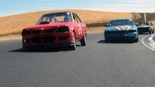 LeMons Thunderhill 2012  Wrecks spins fire and follies [upl. by Ardeha307]