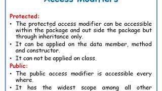 Access Modifiers in java  JAVA in Telugu Lecture48 [upl. by Yrred]