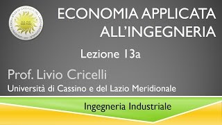 Economia applicata Ingegneria Lezione 13a [upl. by Ahseekal]