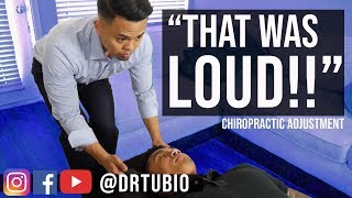 LOUD neck chiropractic adjustment  Dr Alex Tubio [upl. by Uok]